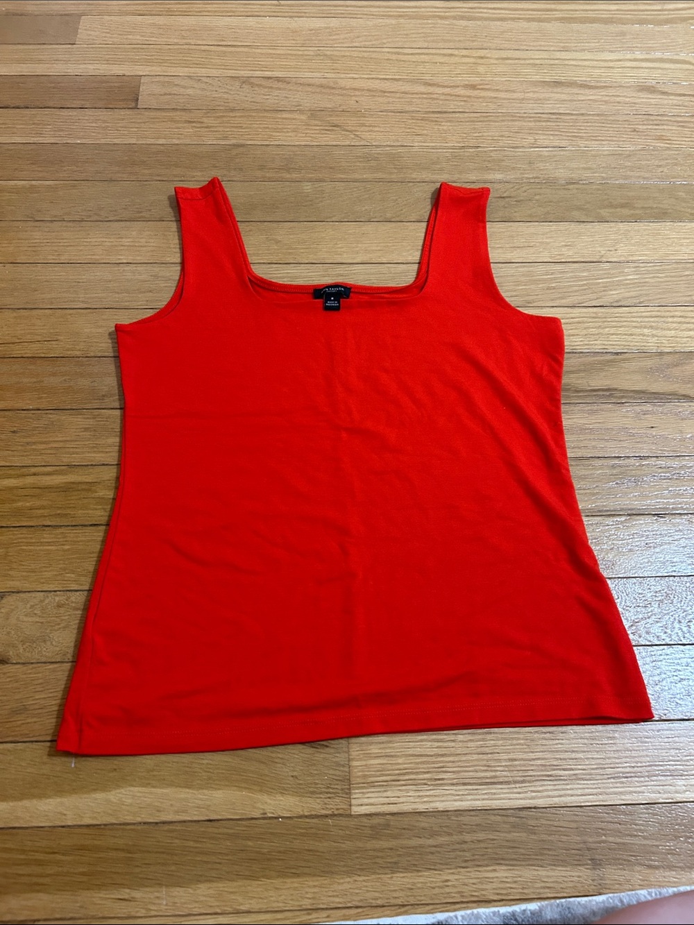 Ann Taylor Bright Red Square Neck Tank